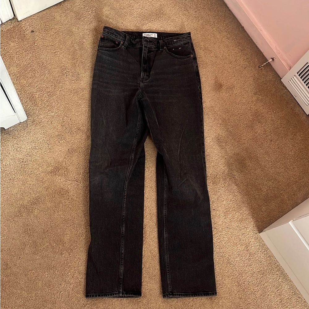 Abercrombie black jeans super high rise